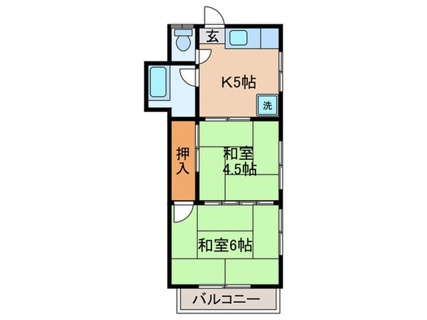 第二宮坂ハイツの物件間取画像